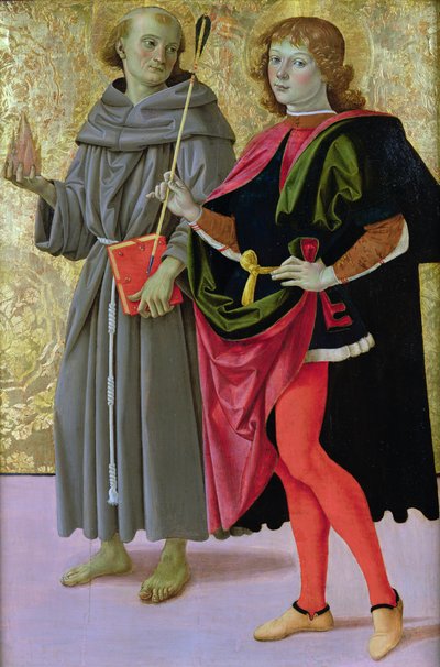St. Sebastian with a Franciscan Saint by Pietro Perugino
